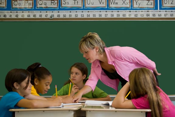 teacher and kids